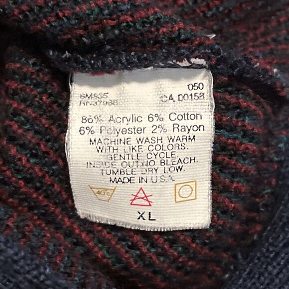 VTG Jantzen Knit Cardigan Sweater Vest Plaid SZ XL Multicolor USA Made Grandpa - Picture 7 of 10